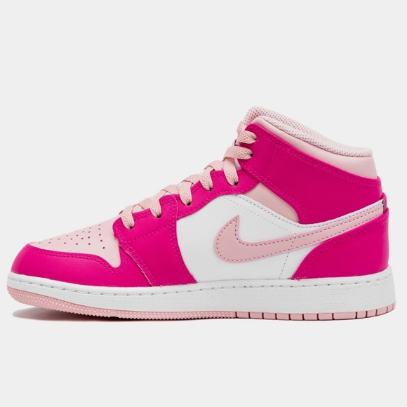 Air Jordan 1 Retro Mid Medium Soft Pink Grade School Lifestyle Shoes - Picture 5 of 16